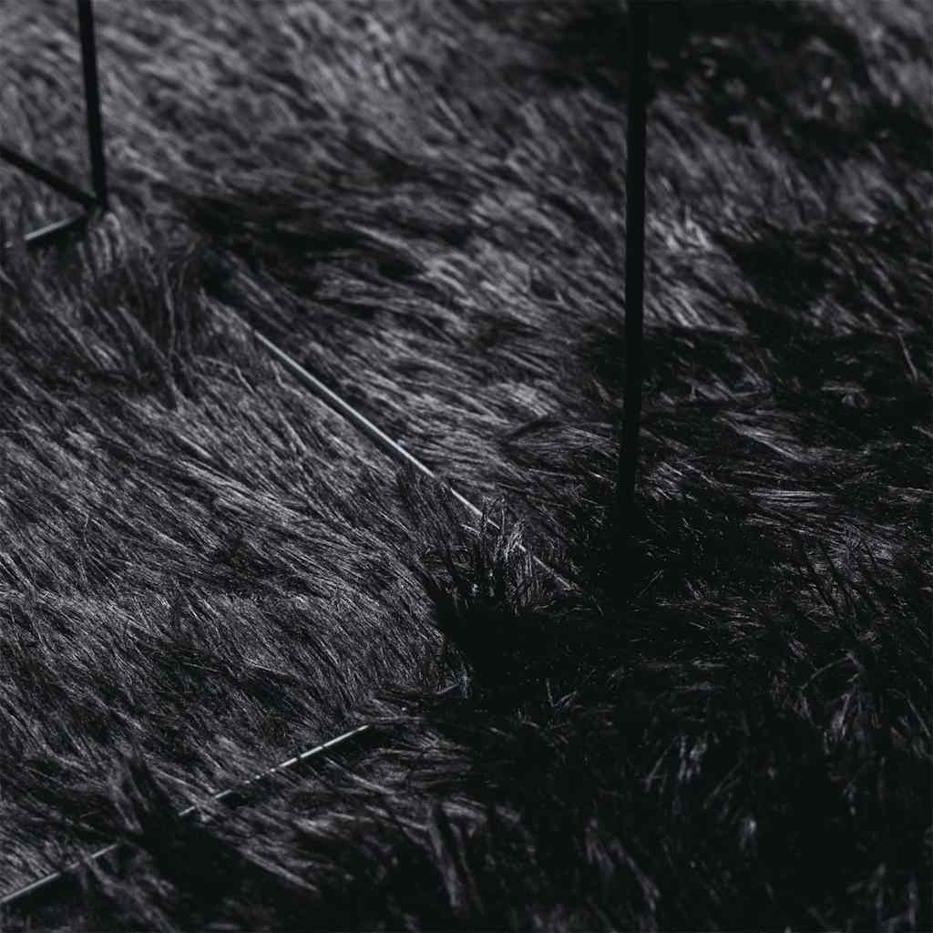 Shaggy Rug High Pile NAVARRA Black 240x340 cm Polyester