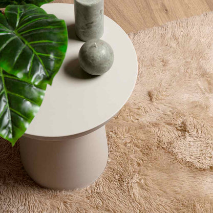 Shaggy Rug High Pile NAVARRA Beige 120x120 cm Polyester