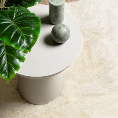Shaggy Rug High Pile NAVARRA Cream 120x120 cm Polyester