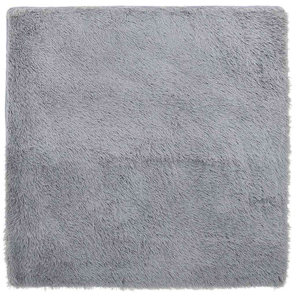 Shaggy Rug High Pile NAVARRA Light Grey 120x120 cm Polyester