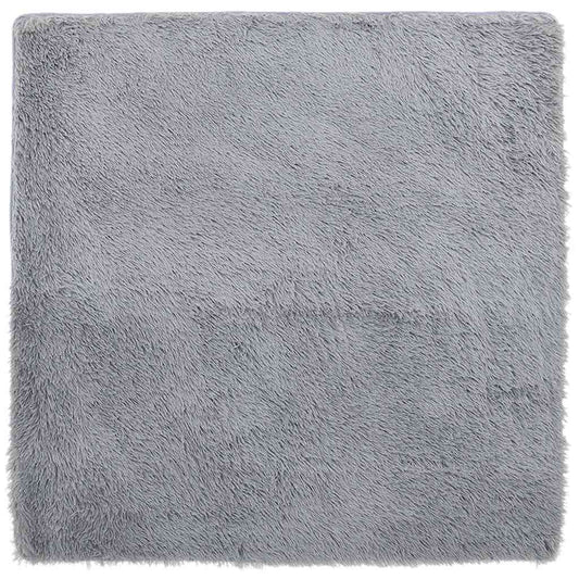 Shaggy Rug High Pile NAVARRA Light Grey 120x120 cm Polyester