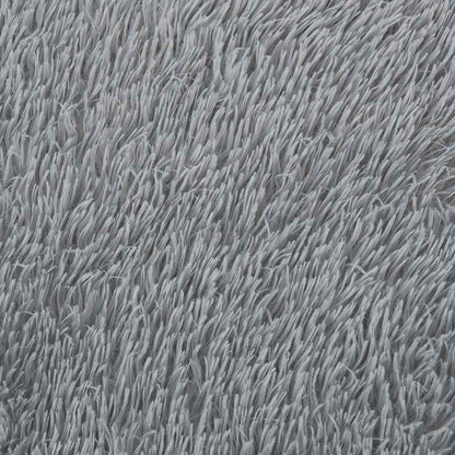 Shaggy Rug High Pile NAVARRA Light Grey 120x120 cm Polyester