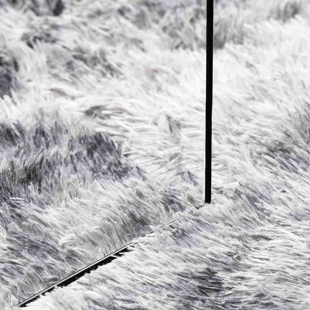 Shaggy Rug High Pile NAVARRA Silver Grey 120x120 cm Polyester