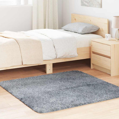 Shaggy Rug High Pile NAVARRA Silver Grey 120x120 cm Polyester