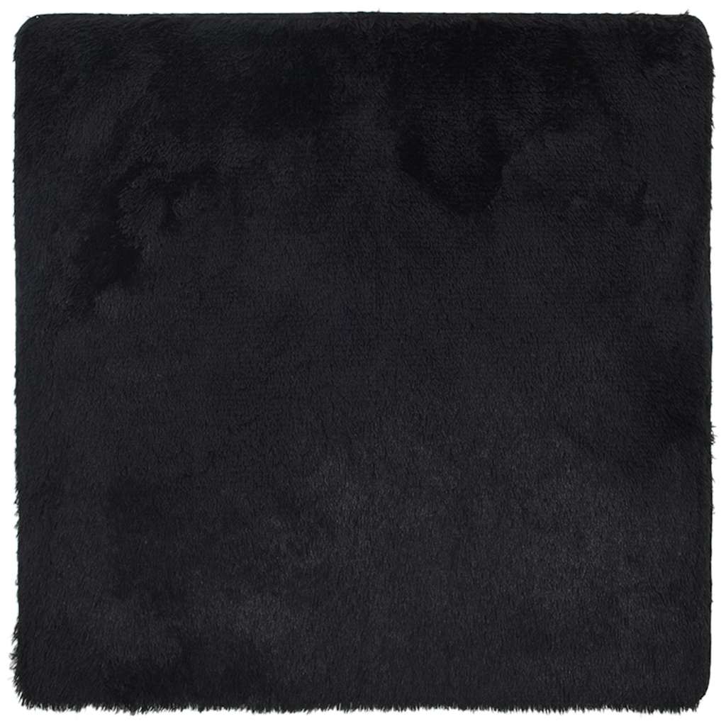 Shaggy Rug High Pile NAVARRA Black 160x160 cm Polyester