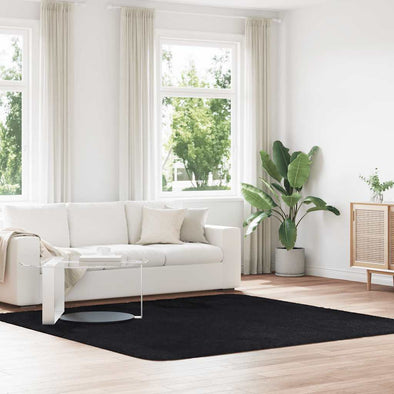 Shaggy Rug High Pile NAVARRA Black 240x240 cm Polyester