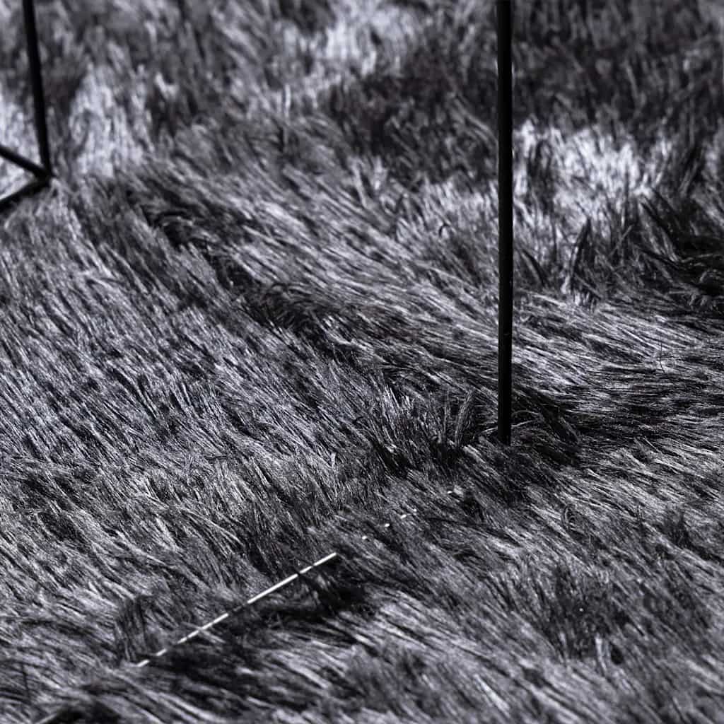 Shaggy Rug High Pile NAVARRA Dark Grey 240x240 cm Polyester