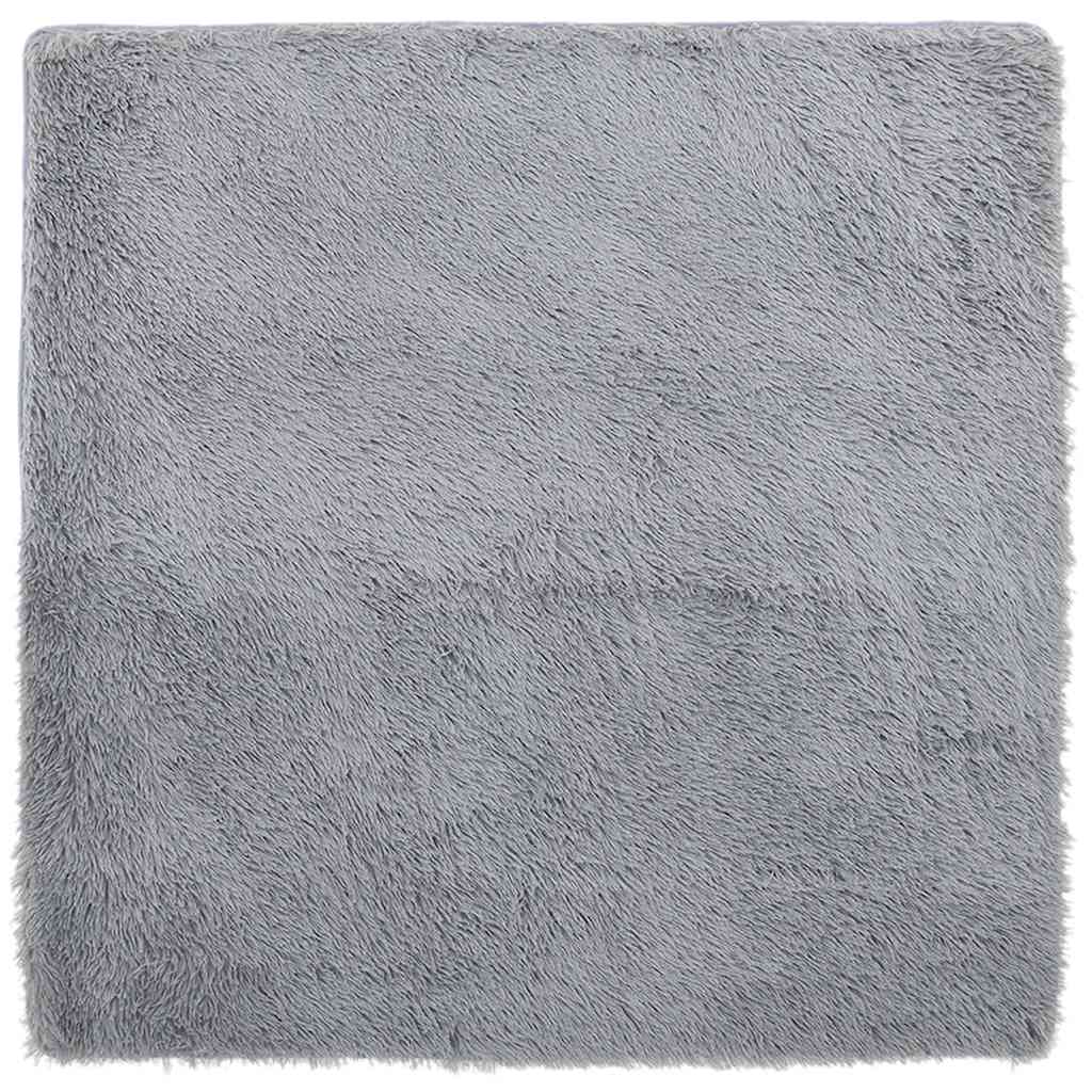 Shaggy Rug High Pile NAVARRA Light Grey 240x240 cm Polyester