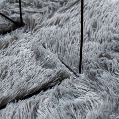 Shaggy Rug High Pile NAVARRA Light Grey 240x240 cm Polyester