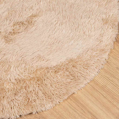 Shaggy Rug High Pile NAVARRA Beige 100x100 cm Polyester