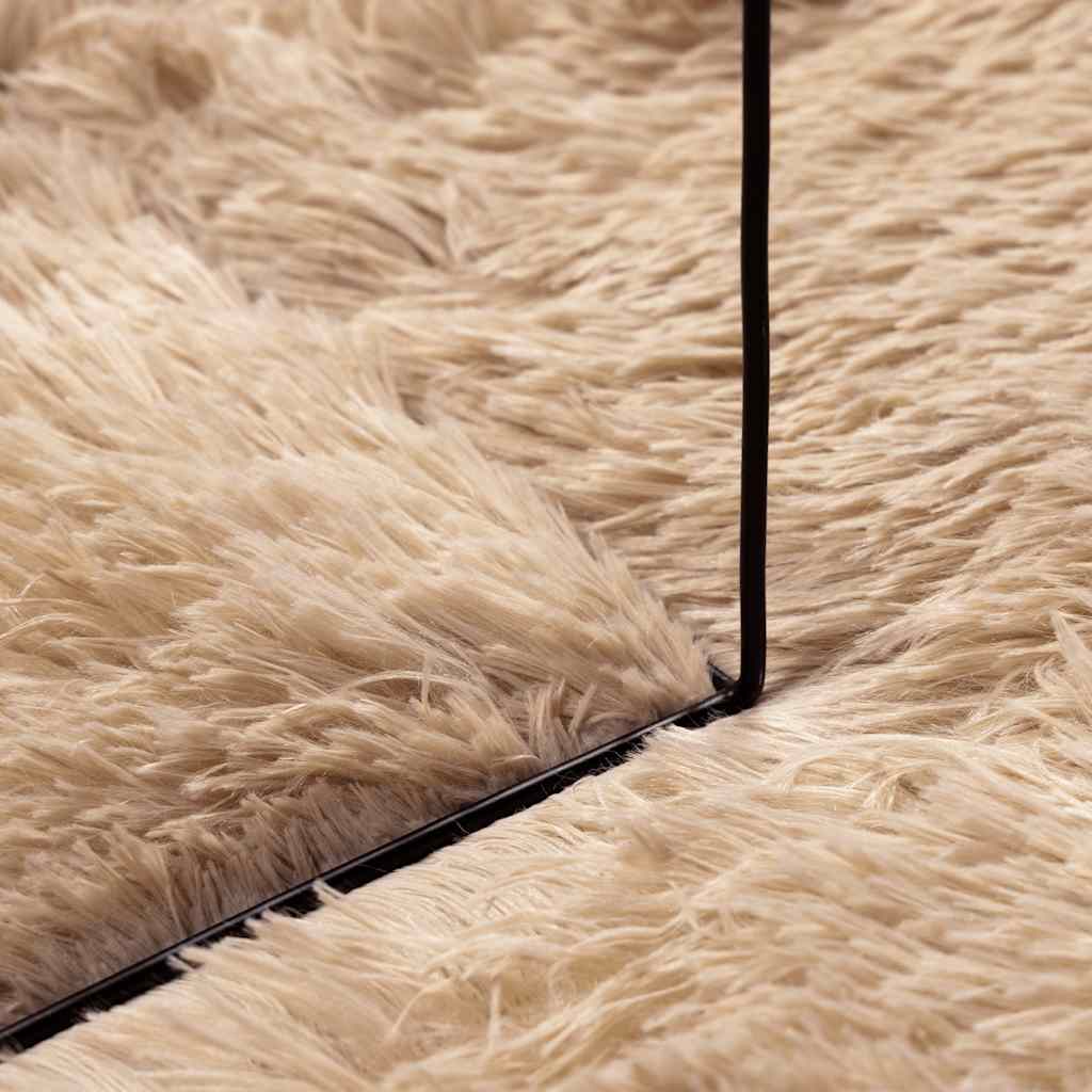 Shaggy Rug High Pile NAVARRA Beige 100x100 cm Polyester