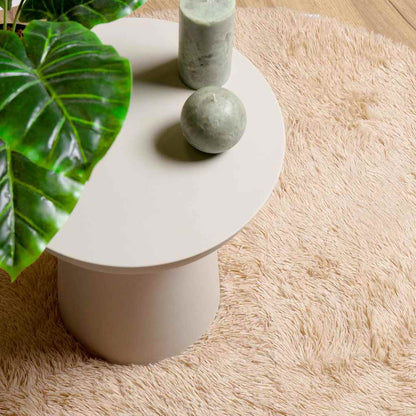 Shaggy Rug High Pile NAVARRA Beige 100x100 cm Polyester