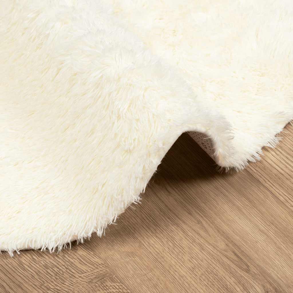 Shaggy Rug High Pile NAVARRA Cream 100x100 cm Polyester