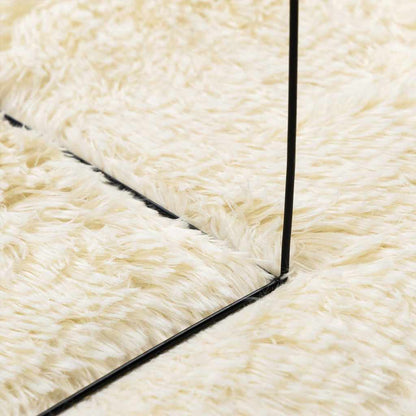 Shaggy Rug High Pile NAVARRA Cream 100x100 cm Polyester
