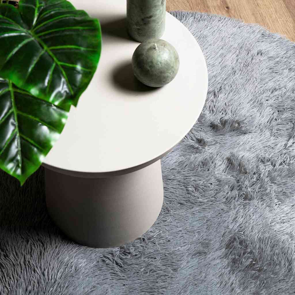 Shaggy Rug High Pile NAVARRA Light Grey 100x100 cm Polyester
