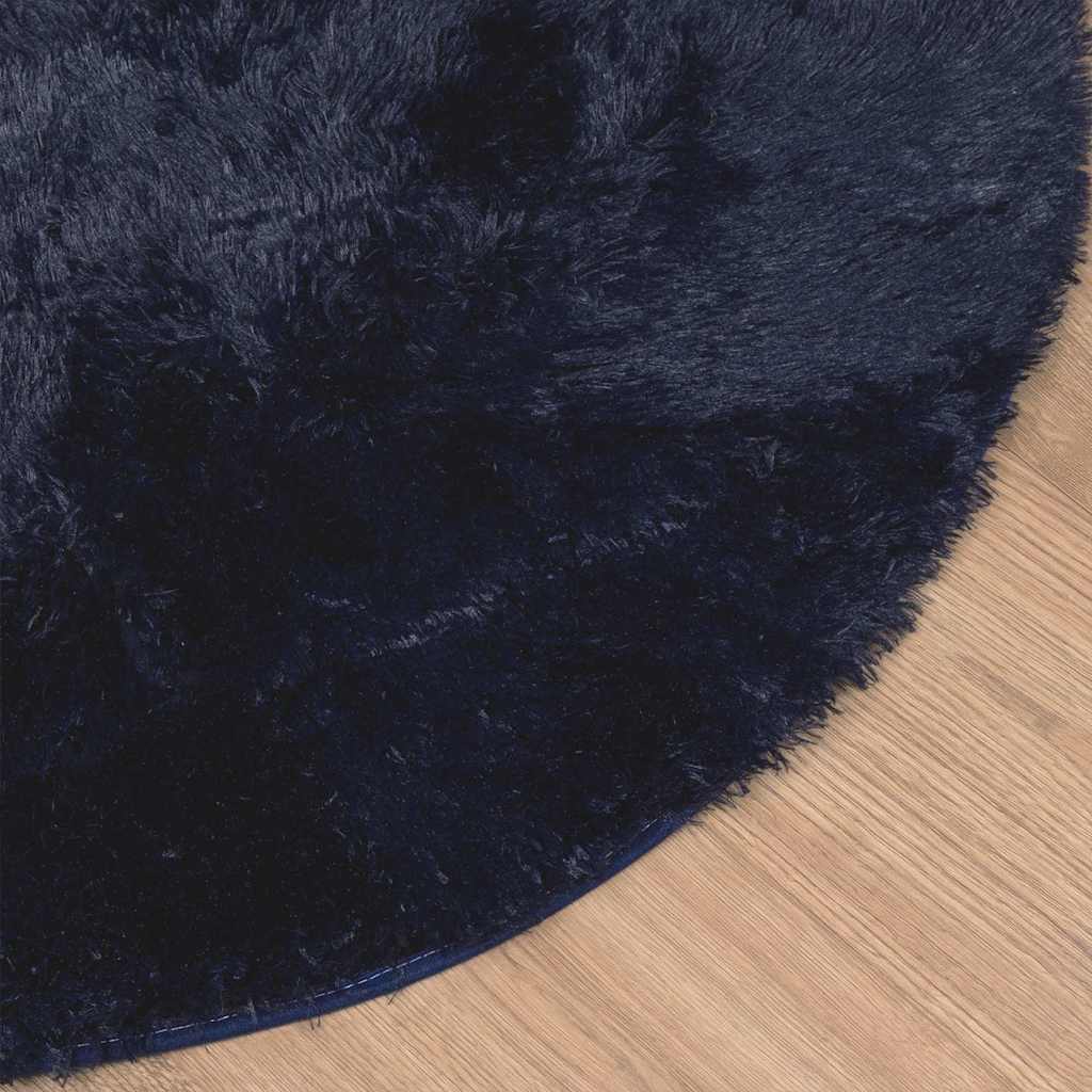 Shaggy Rug High Pile NAVARRA Navy 100x100 cm Polyester