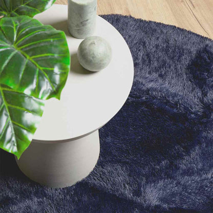 Shaggy Rug High Pile NAVARRA Navy 100x100 cm Polyester