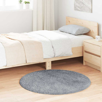 Shaggy Rug High Pile NAVARRA Silver Grey 100x100 cm Polyester