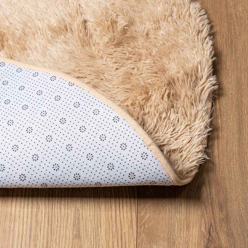 Shaggy Rug High Pile NAVARRA Beige 120x120 cm Polyester