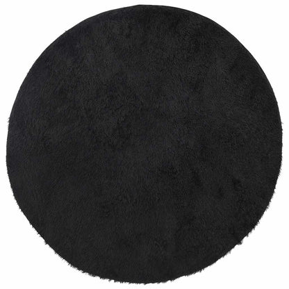 Shaggy Rug High Pile NAVARRA Black 120x120 cm Polyester