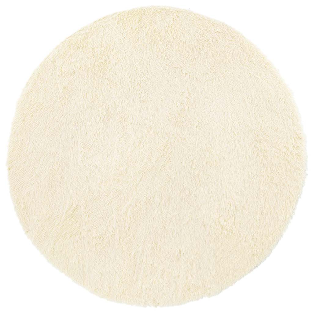 Shaggy Rug High Pile NAVARRA Cream 120x120 cm Polyester