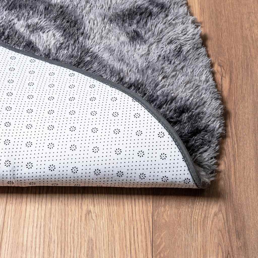 Shaggy Rug High Pile NAVARRA Dark Grey 120x120 cm Polyester