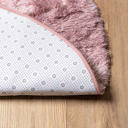 Shaggy Rug High Pile NAVARRA Dusty Pink 120x120 cm Polyester