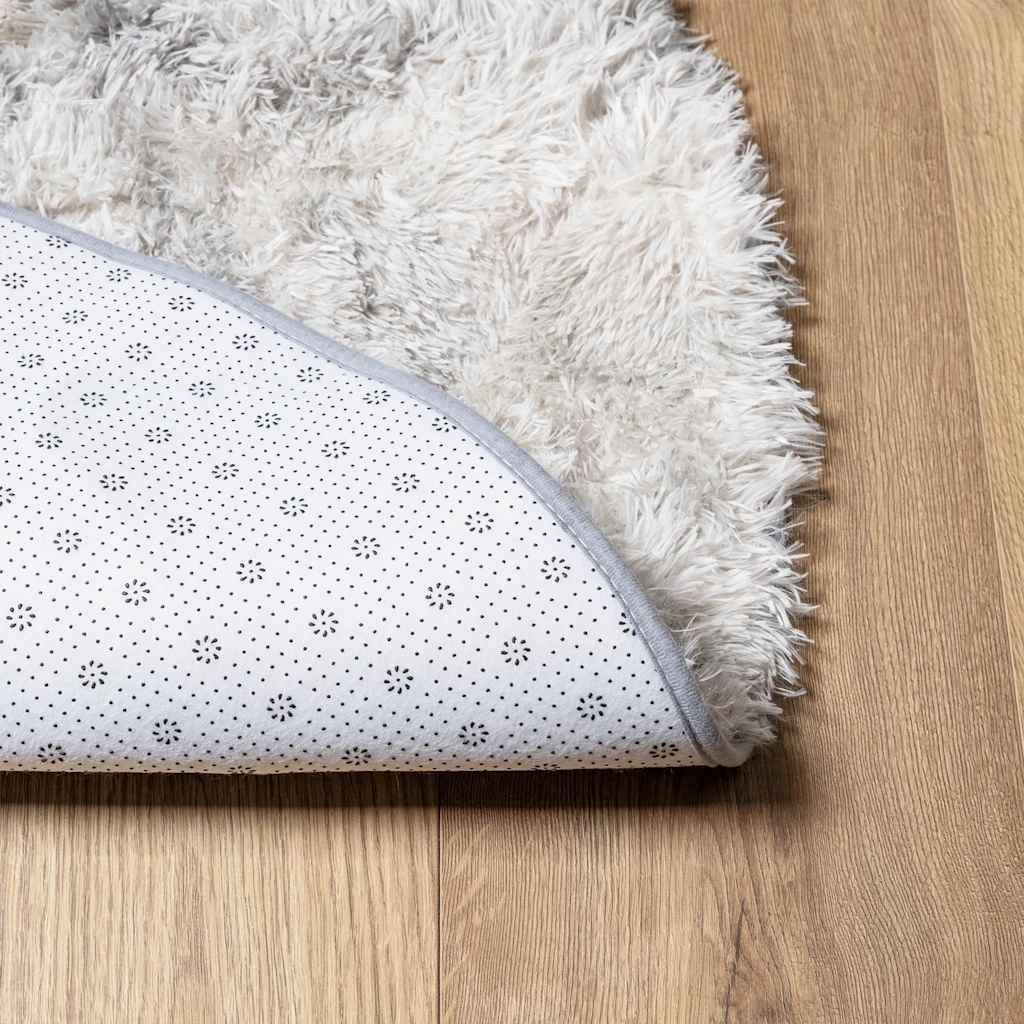 Shaggy Rug High Pile NAVARRA Silver Grey 120x120 cm Polyester