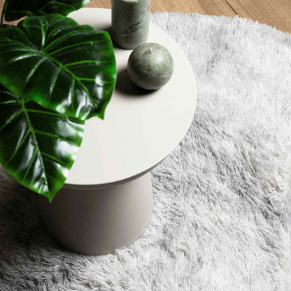 Shaggy Rug High Pile NAVARRA Silver Grey 120x120 cm Polyester