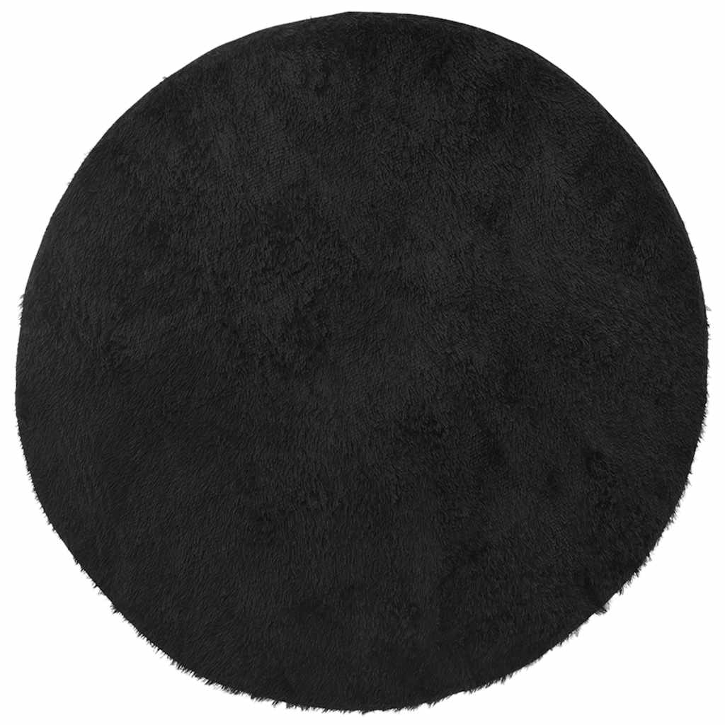 Shaggy Rug High Pile NAVARRA Black 160x160 cm Polyester
