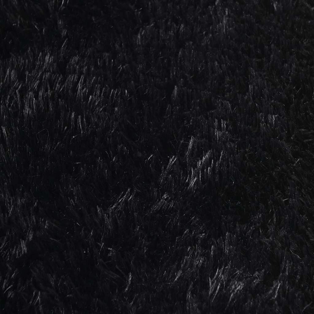 Shaggy Rug High Pile NAVARRA Black 160x160 cm Polyester