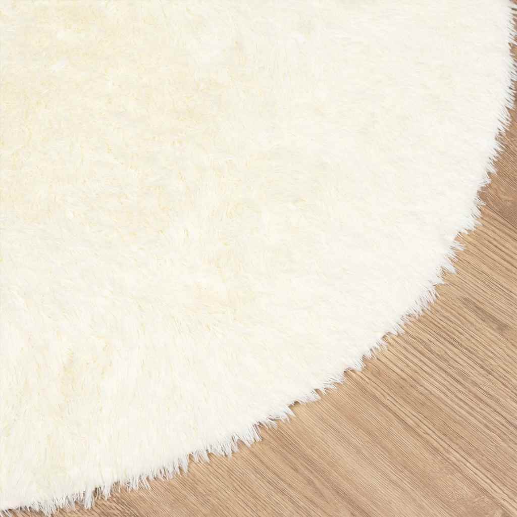 Shaggy Rug High Pile NAVARRA Cream 160x160 cm Polyester
