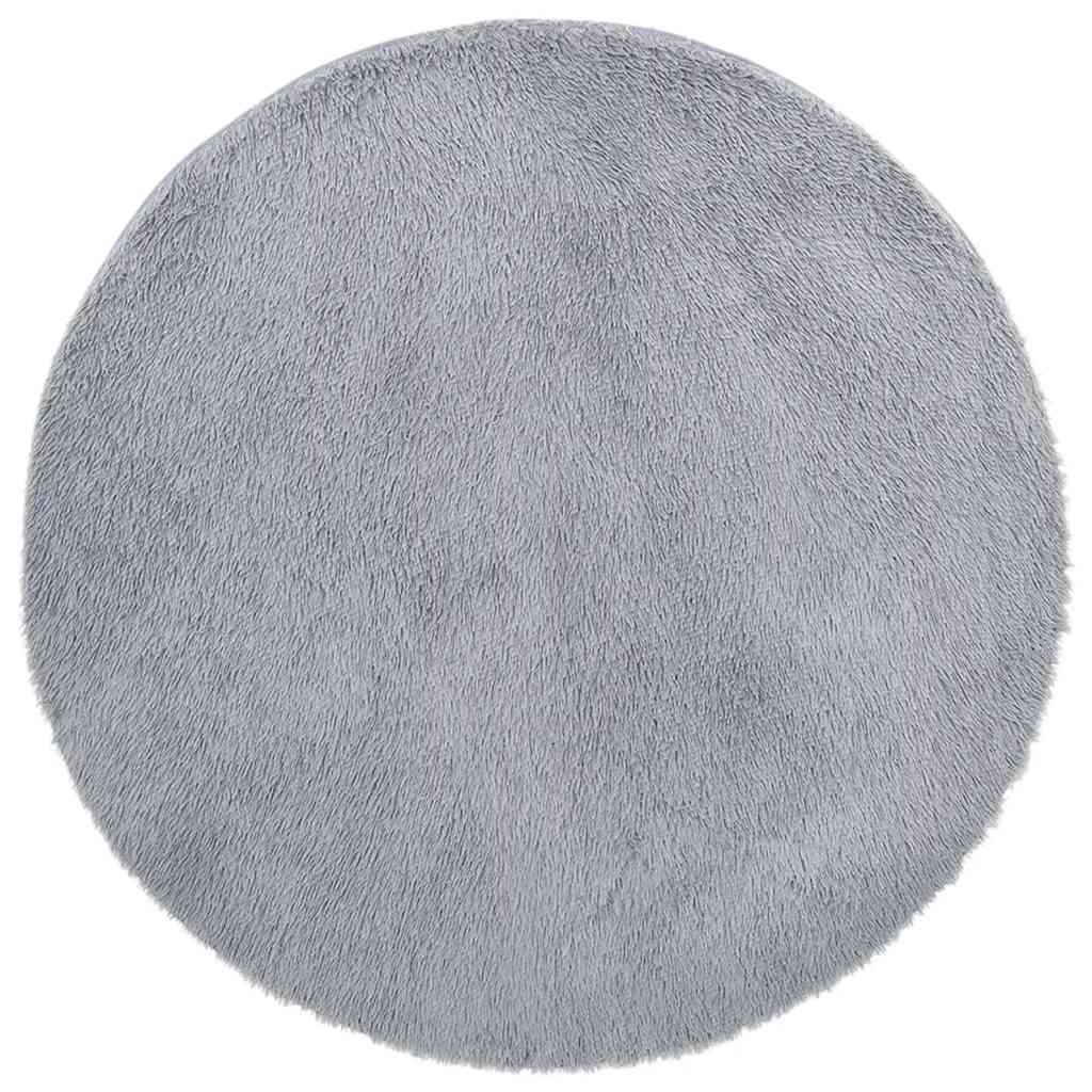 Shaggy Rug High Pile NAVARRA Light Grey 160x160 cm Polyester