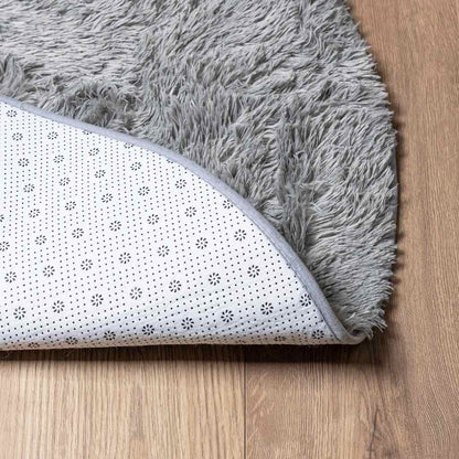 Shaggy Rug High Pile NAVARRA Light Grey 160x160 cm Polyester