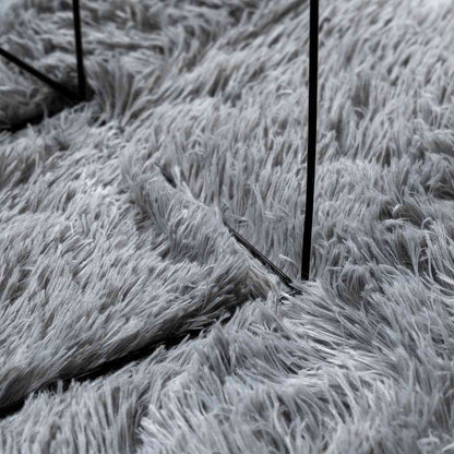 Shaggy Rug High Pile NAVARRA Light Grey 160x160 cm Polyester