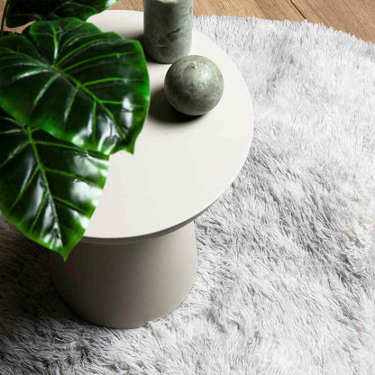 Shaggy Rug High Pile NAVARRA Silver Grey 160x160 cm Polyester