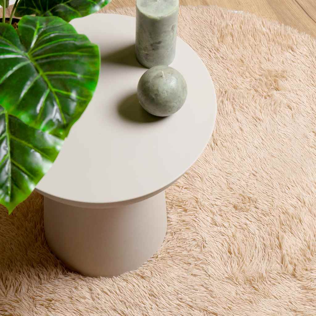 Shaggy Rug High Pile NAVARRA Beige 200x200 cm Polyester
