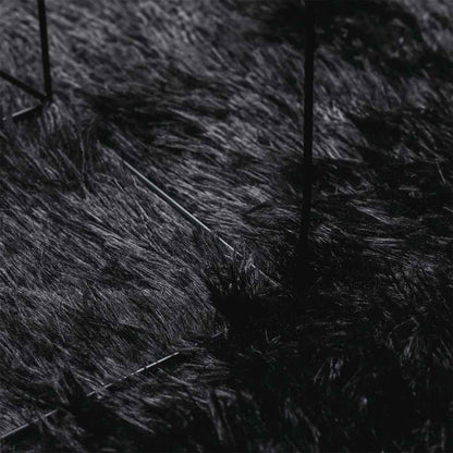 Shaggy Rug High Pile NAVARRA Black 200x200 cm Polyester