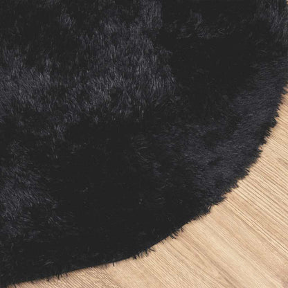 Shaggy Rug High Pile NAVARRA Black 240x240 cm Polyester