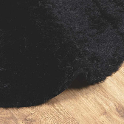 Shaggy Rug High Pile NAVARRA Black 240x240 cm Polyester