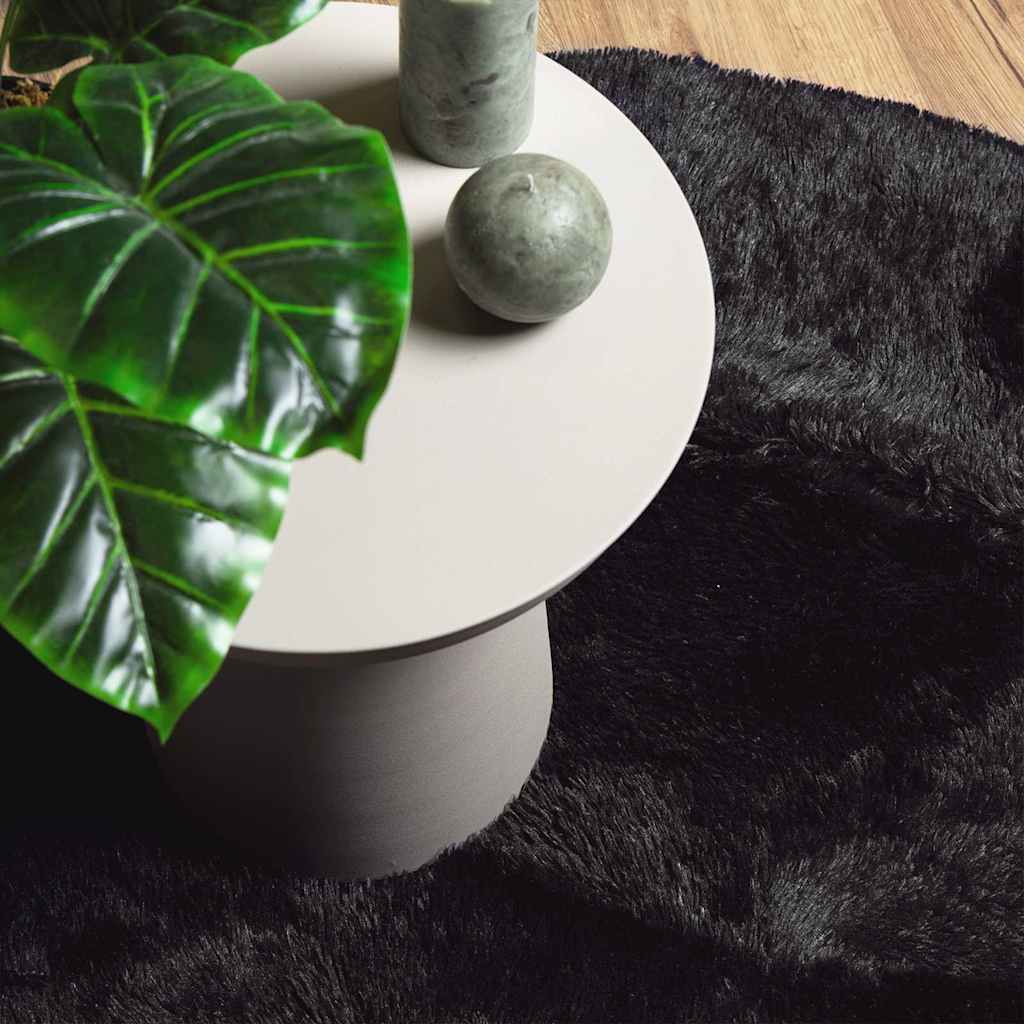Shaggy Rug High Pile NAVARRA Black 240x240 cm Polyester