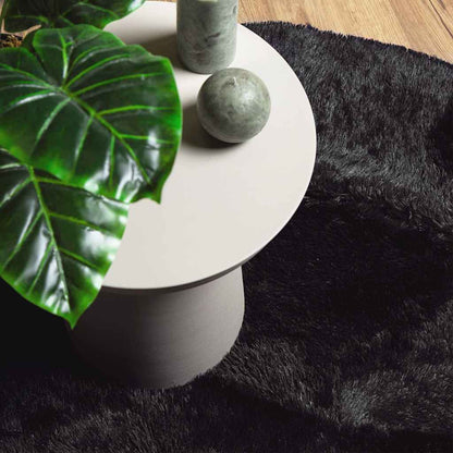 Shaggy Rug High Pile NAVARRA Black 240x240 cm Polyester