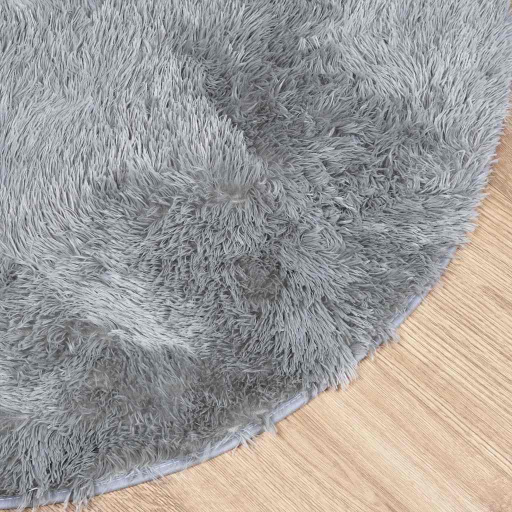Shaggy Rug High Pile NAVARRA Light Grey 240x240 cm Polyester