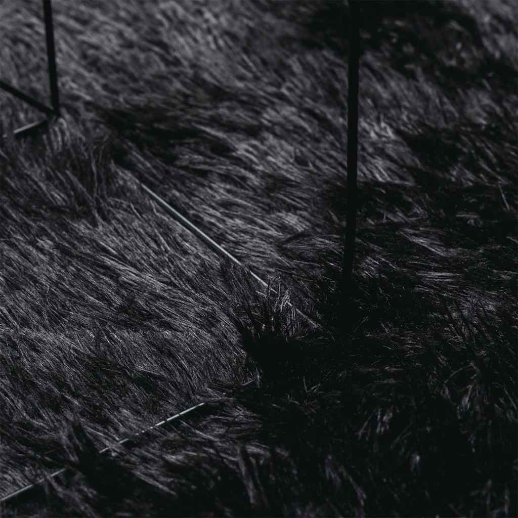 Shaggy Rug High Pile NAVARRA Black 300x200 cm Polyester