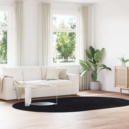 Shaggy Rug High Pile NAVARRA Black 300x200 cm Polyester