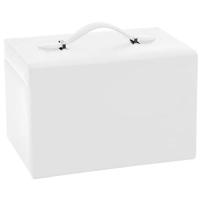 Jewellery Box 3-Layer with Mirror Lockable White 26x18x17.5 cm