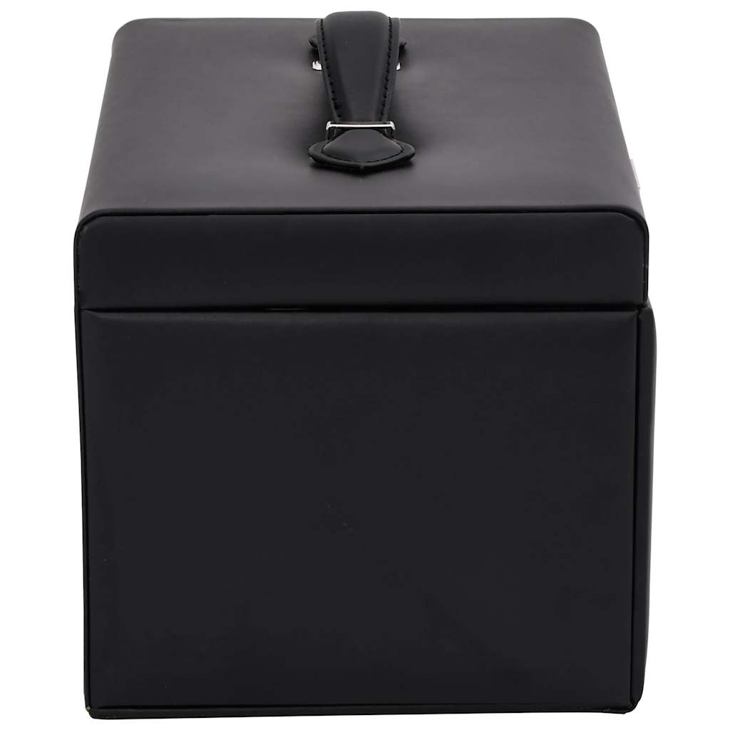 Jewellery Box 3-Layer with Mirror Lockable Black 26x18x17.5 cm