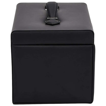 Jewellery Box 3-Layer with Mirror Lockable Black 26x18x17.5 cm
