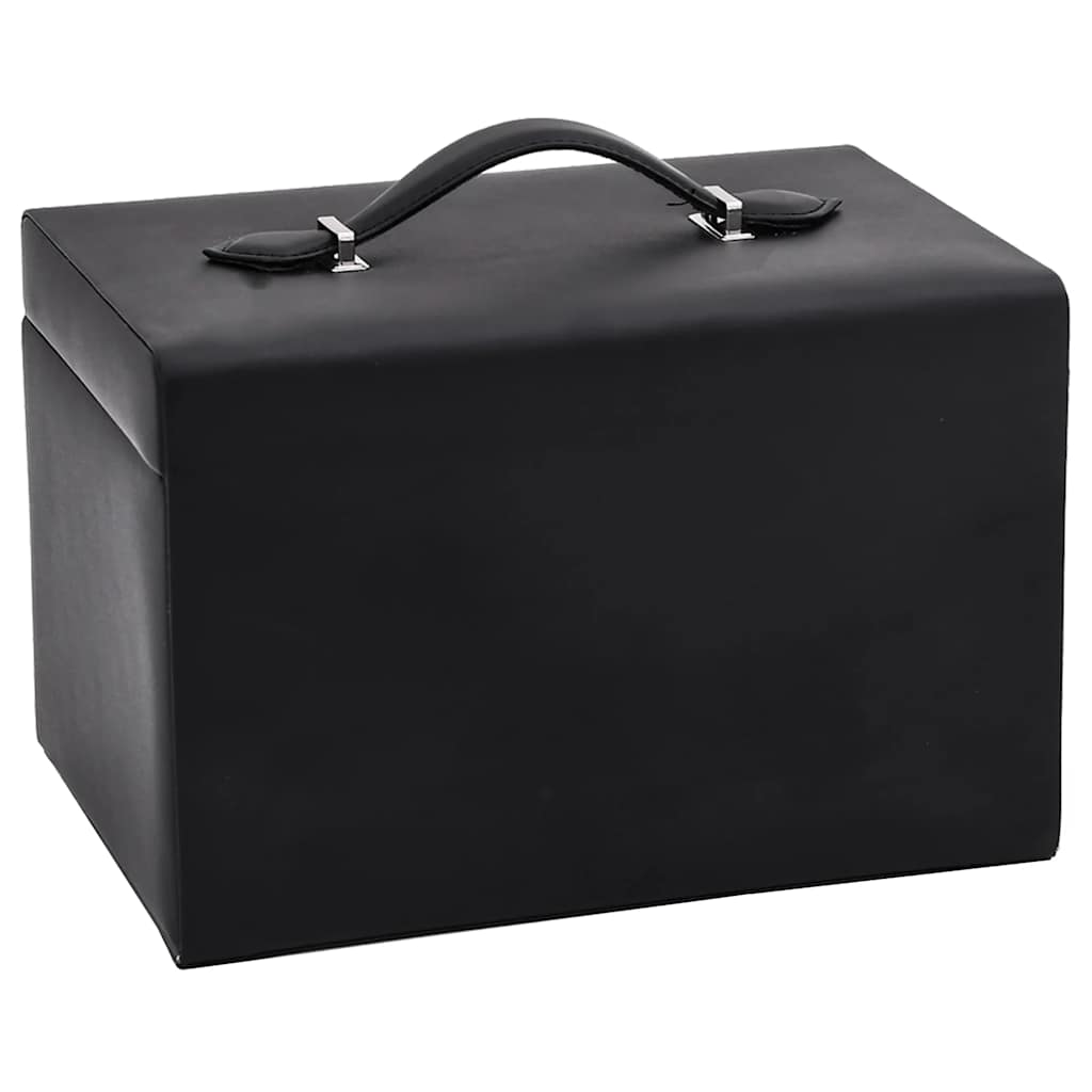 Jewellery Box 3-Layer with Mirror Lockable Black 26x18x17.5 cm