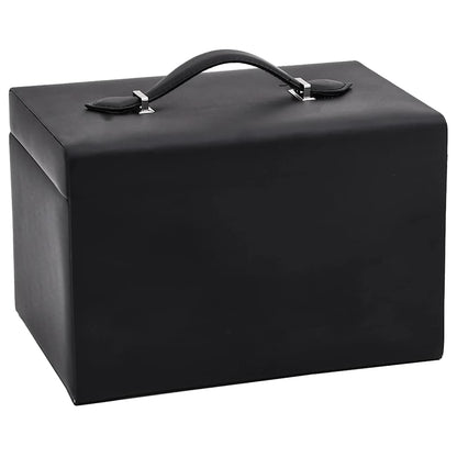 Jewellery Box 3-Layer with Mirror Lockable Black 26x18x17.5 cm